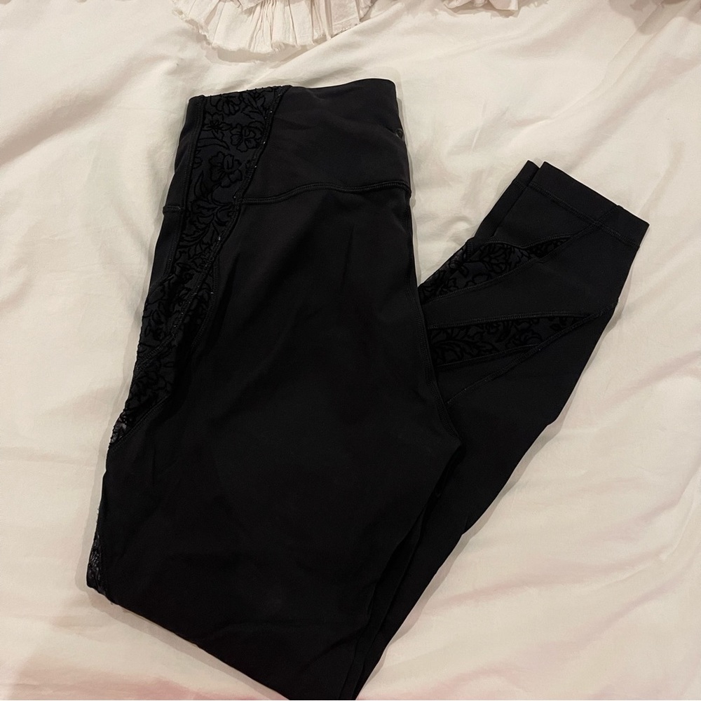 Lululemon leggings with lace detail
